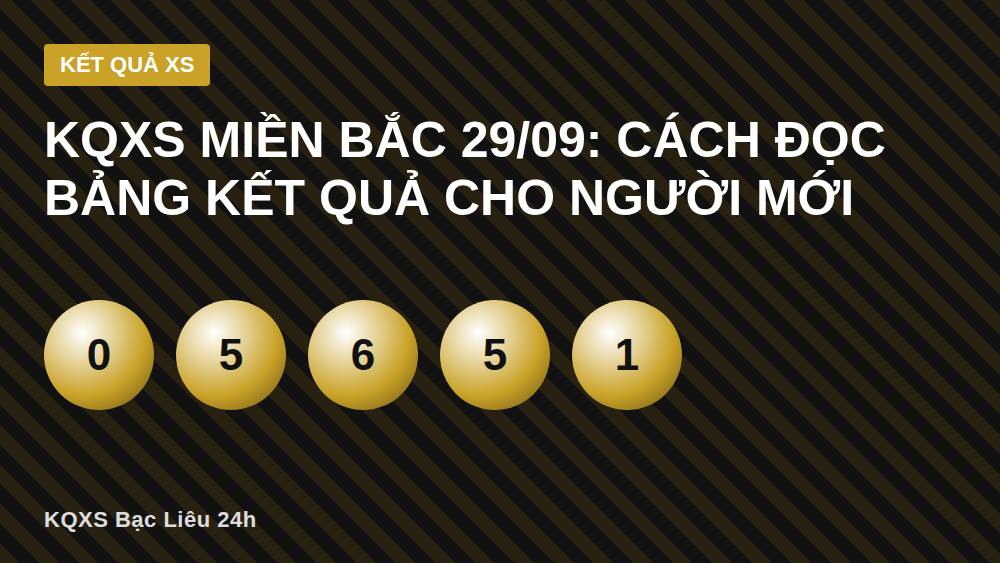 KQXS miền Bắc 29/09: Cách đọc bảng kết quả cho người mới